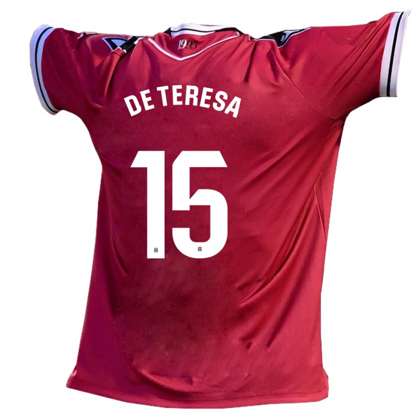 Danxen Kinder Emilio De Teresa #15 Burgunder Schwarz Auswärtstrikot Trikot 2025/26 T-Shirt Österreich
