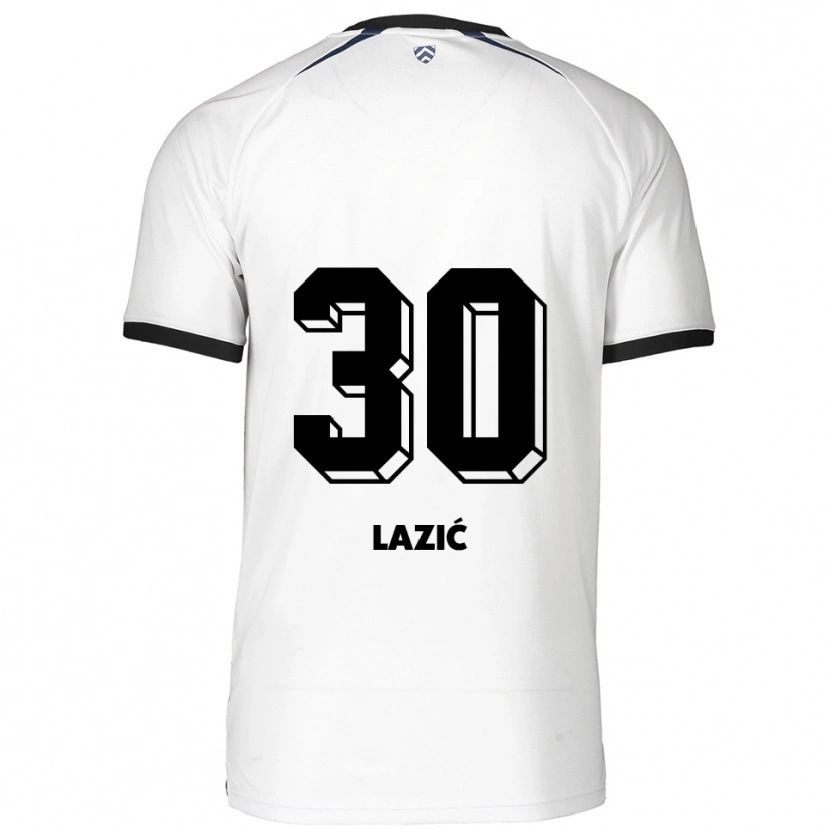 Danxen Kinder Kristina Lazić #30 Weiß Schwarz Auswärtstrikot Trikot 2025/26 T-Shirt Österreich