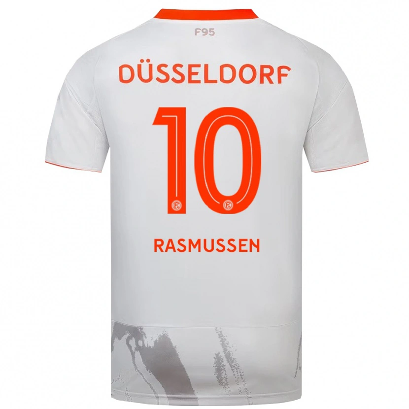 Danxen Kinder Christian Rasmussen #10 Weiß Orange Auswärtstrikot Trikot 2025/26 T-Shirt Österreich