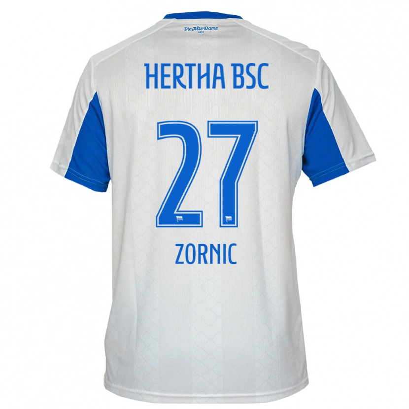 Danxen Kinder Tarek Zornic #27 Weiß Blau Auswärtstrikot Trikot 2025/26 T-Shirt Österreich
