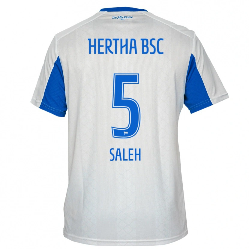 Danxen Kinder Ibrahim Saleh #5 Weiß Blau Auswärtstrikot Trikot 2025/26 T-Shirt Österreich