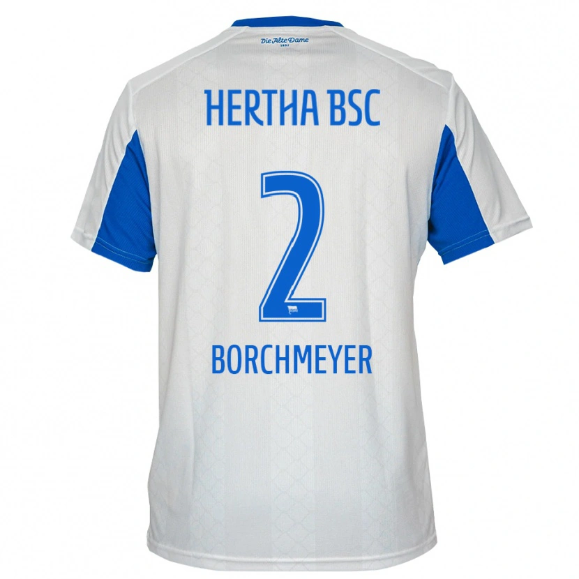 Danxen Kinder Ronja Borchmeyer #2 Weiß Blau Auswärtstrikot Trikot 2025/26 T-Shirt Österreich