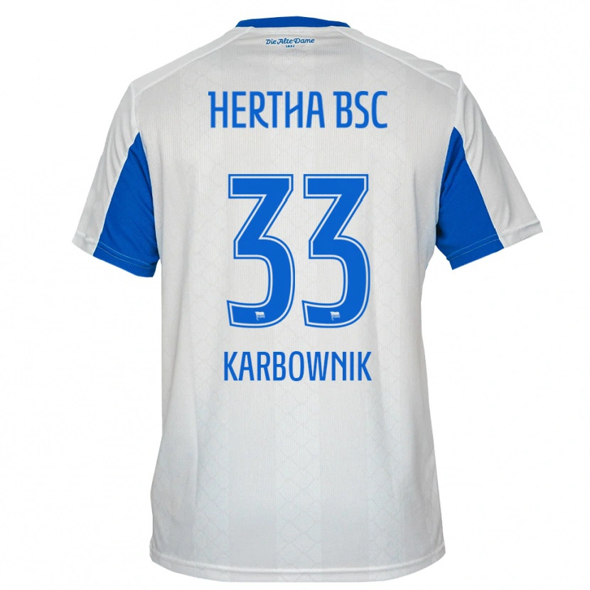 Danxen Kinder Michal Karbownik #33 Weiß Blau Auswärtstrikot Trikot 2025/26 T-Shirt Österreich