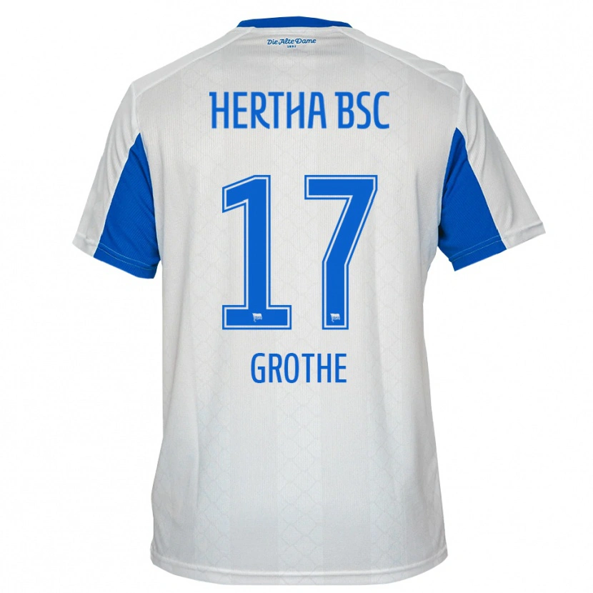 Danxen Kinder Mayson Grothe #17 Weiß Blau Auswärtstrikot Trikot 2025/26 T-Shirt Österreich