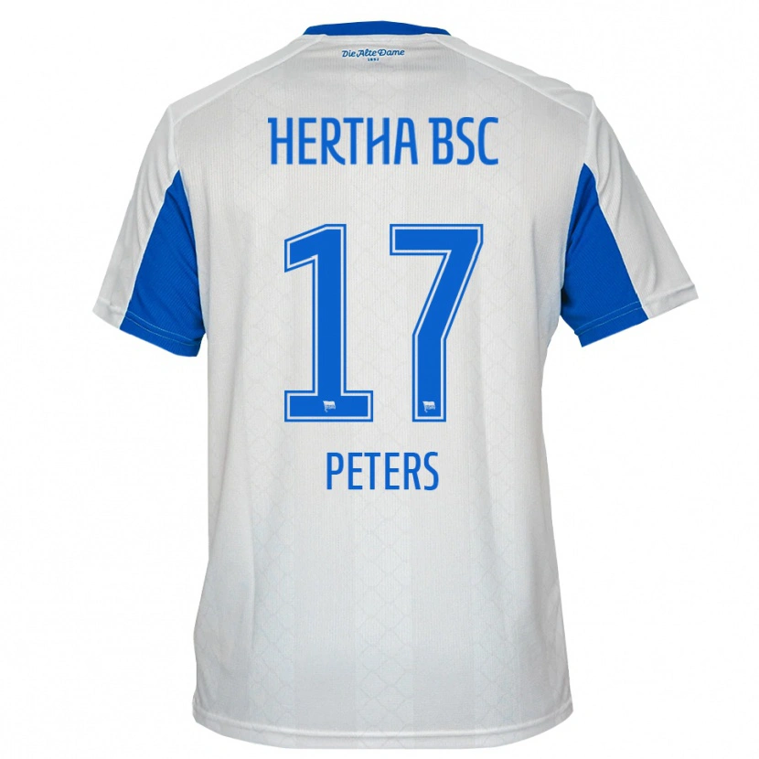 Danxen Kinder Laura Peters #17 Weiß Blau Auswärtstrikot Trikot 2025/26 T-Shirt Österreich
