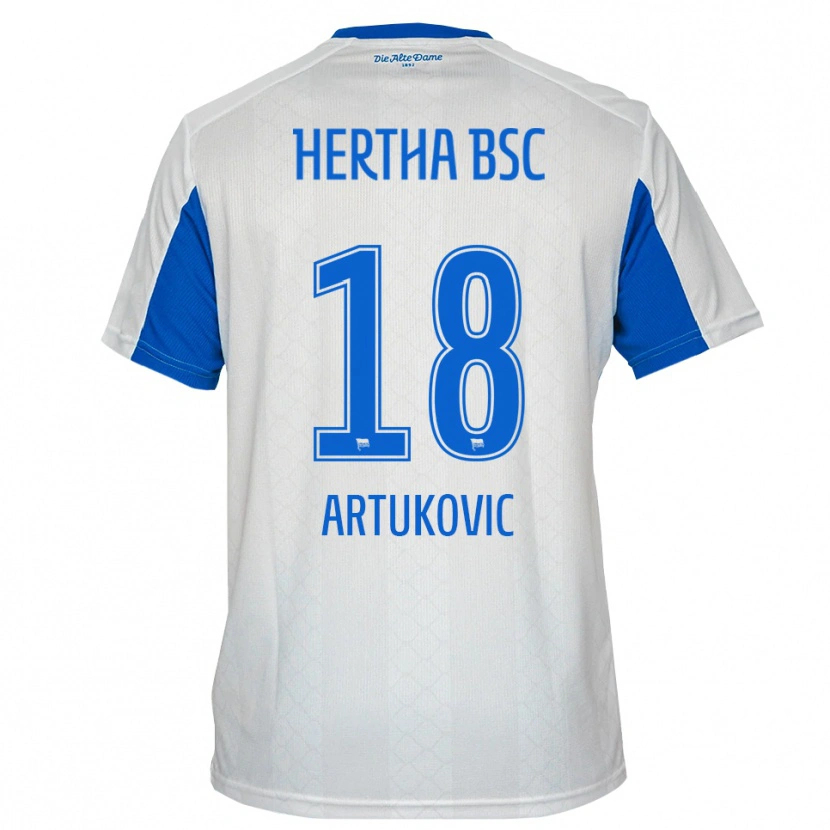 Danxen Kinder Ardian Artukovic #18 Weiß Blau Auswärtstrikot Trikot 2025/26 T-Shirt Österreich