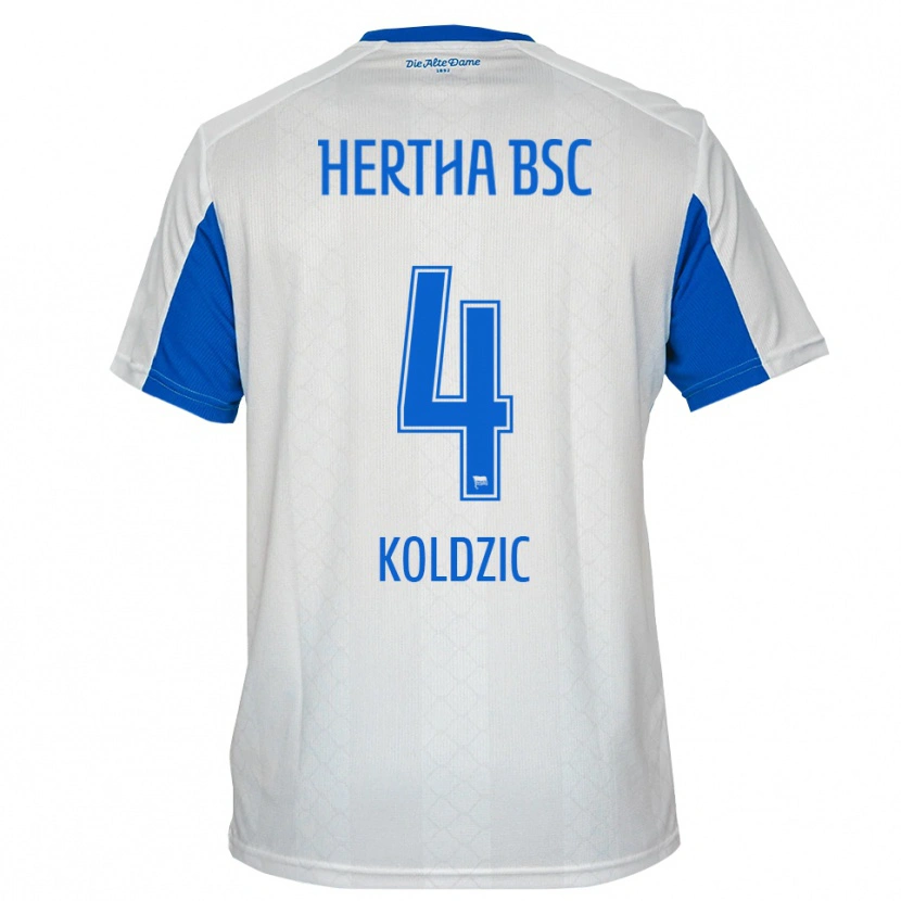 Danxen Kinder Denis Koldzic #4 Weiß Blau Auswärtstrikot Trikot 2025/26 T-Shirt Österreich