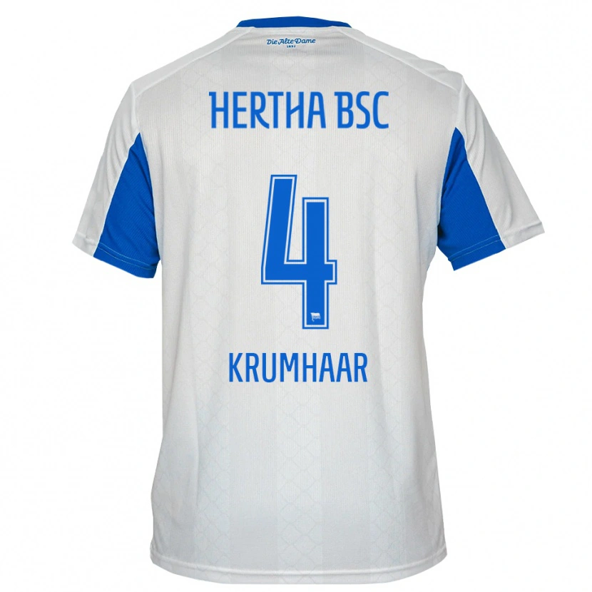 Danxen Kinder Marvin Krumhaar #4 Weiß Blau Auswärtstrikot Trikot 2025/26 T-Shirt Österreich