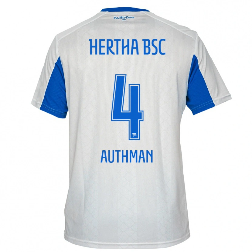 Danxen Kinder Efe Authman #4 Weiß Blau Auswärtstrikot Trikot 2025/26 T-Shirt Österreich