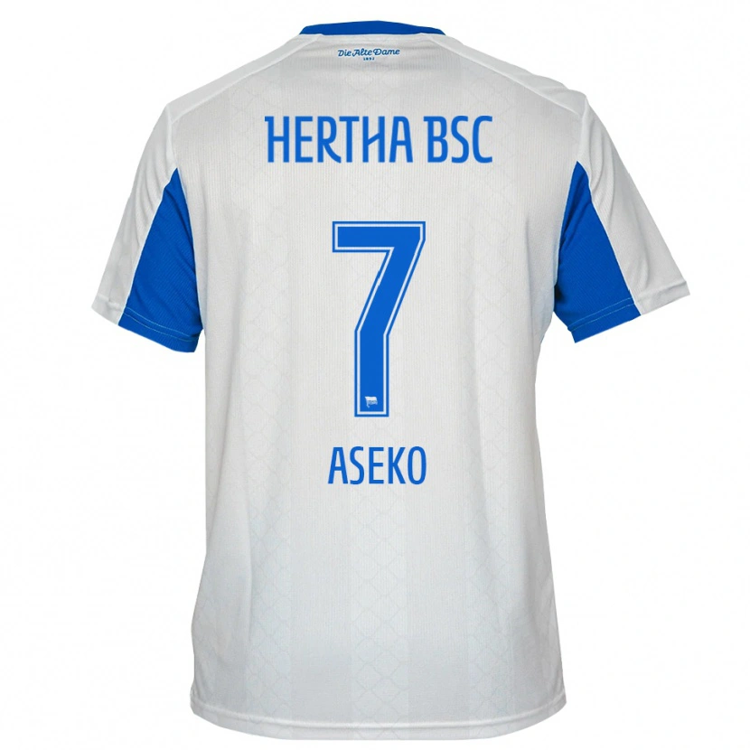 Danxen Kinder Benjamin Aseko #7 Weiß Blau Auswärtstrikot Trikot 2025/26 T-Shirt Österreich