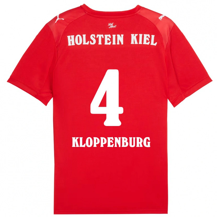 Danxen Kinder Len Kloppenburg #4 Rot Blau Auswärtstrikot Trikot 2025/26 T-Shirt Österreich