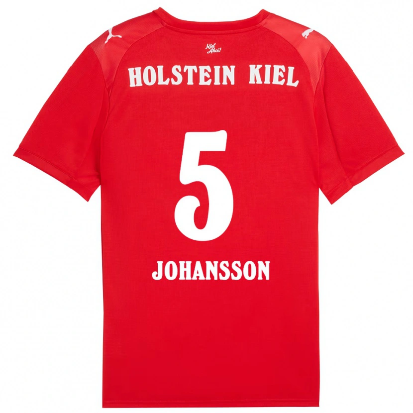 Danxen Kinder Carl Johansson #5 Rot Blau Auswärtstrikot Trikot 2025/26 T-Shirt Österreich