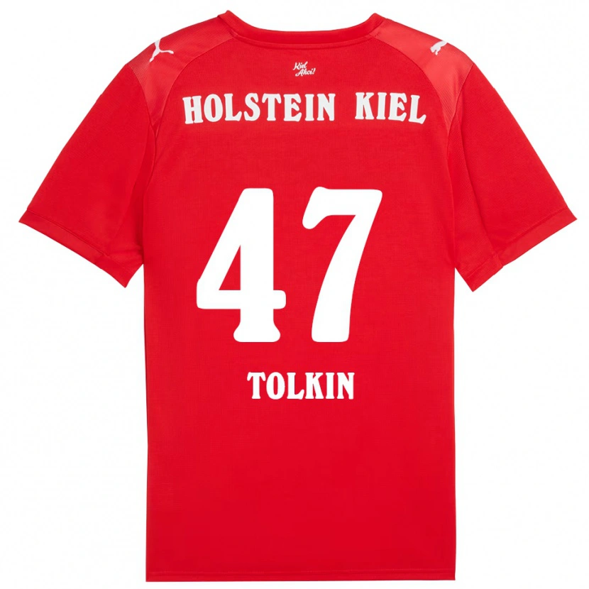 Danxen Kinder John Tolkin #47 Rot Blau Auswärtstrikot Trikot 2025/26 T-Shirt Österreich