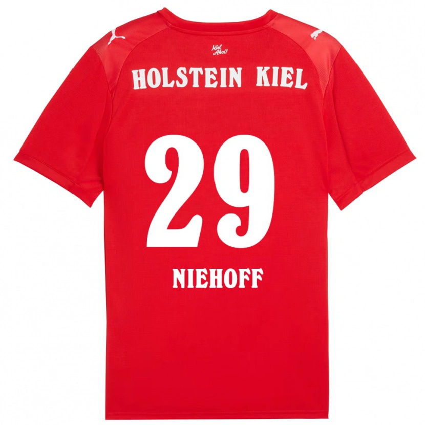 Danxen Kinder Niklas Niehoff #29 Rot Blau Auswärtstrikot Trikot 2025/26 T-Shirt Österreich