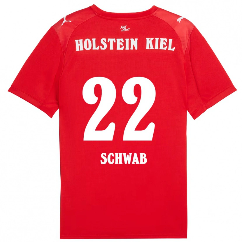 Danxen Kinder Stefan Schwab #22 Rot Blau Auswärtstrikot Trikot 2025/26 T-Shirt Österreich