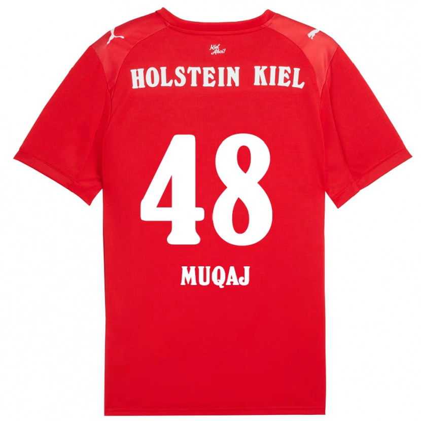 Danxen Kinder Hamza Muqaj #48 Rot Blau Auswärtstrikot Trikot 2025/26 T-Shirt Österreich