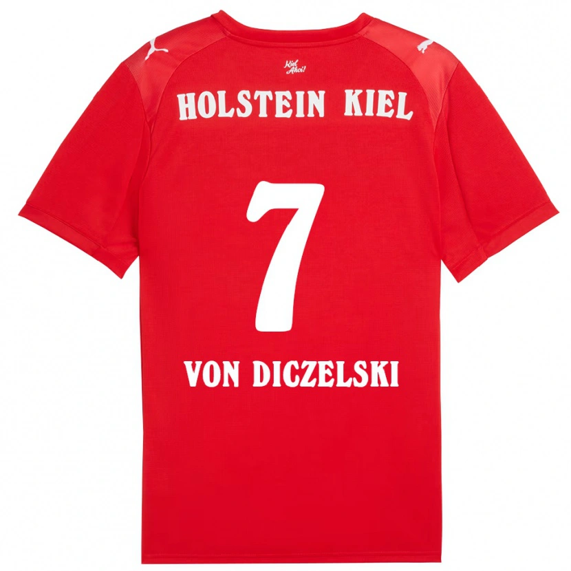 Danxen Kinder Jannes Von Diczelski #7 Rot Blau Auswärtstrikot Trikot 2025/26 T-Shirt Österreich