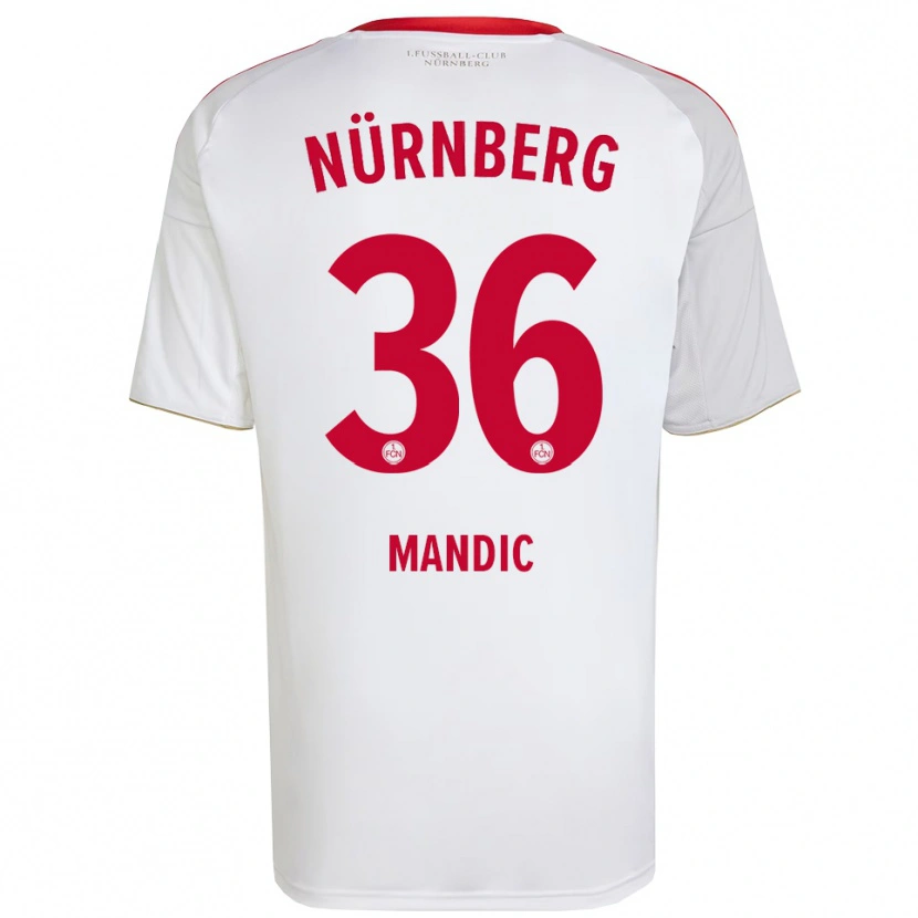 Danxen Kinder Kristian Mandic #36 Weiß Rot Auswärtstrikot Trikot 2025/26 T-Shirt Österreich