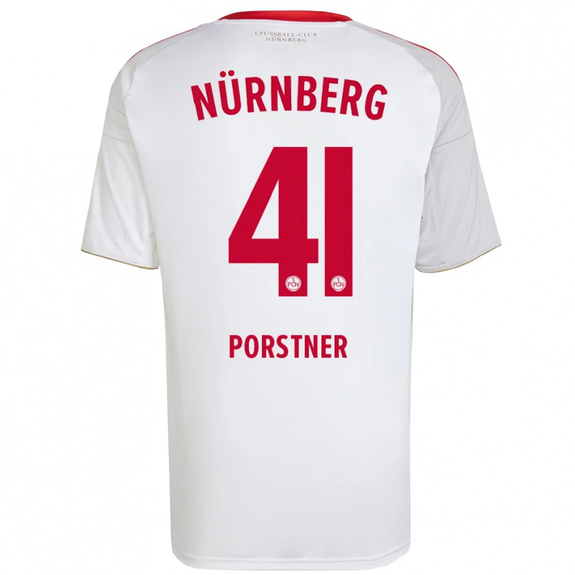 Danxen Kinder Eric Porstner #41 Weiß Rot Auswärtstrikot Trikot 2025/26 T-Shirt Österreich