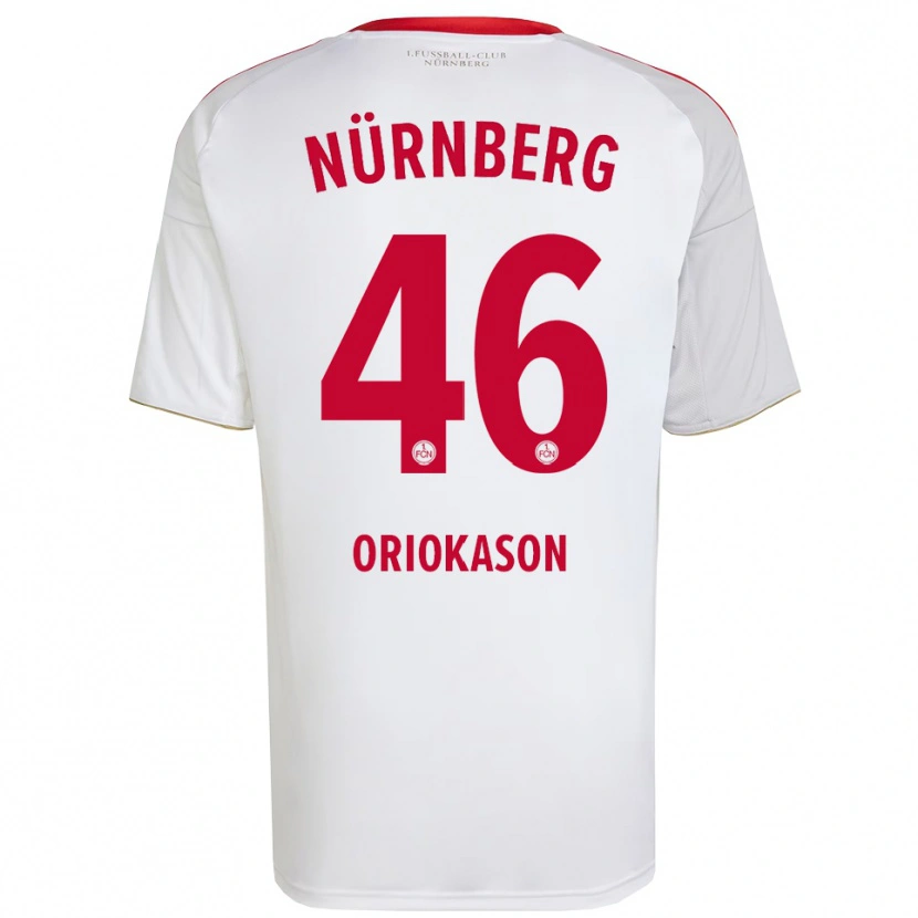 Danxen Kinder Emmanuel Oriokason #46 Weiß Rot Auswärtstrikot Trikot 2025/26 T-Shirt Österreich