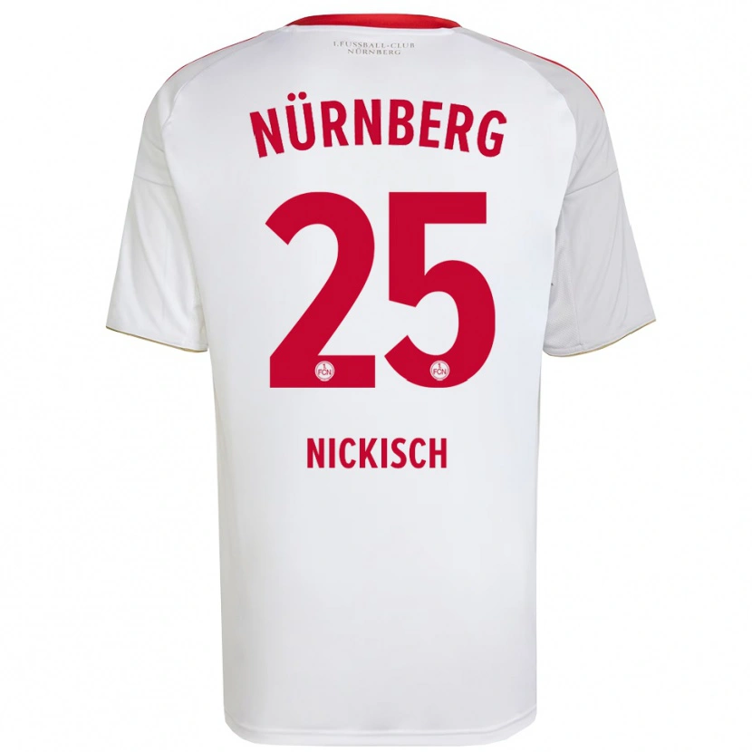 Danxen Kinder Justus Nickisch #25 Weiß Rot Auswärtstrikot Trikot 2025/26 T-Shirt Österreich