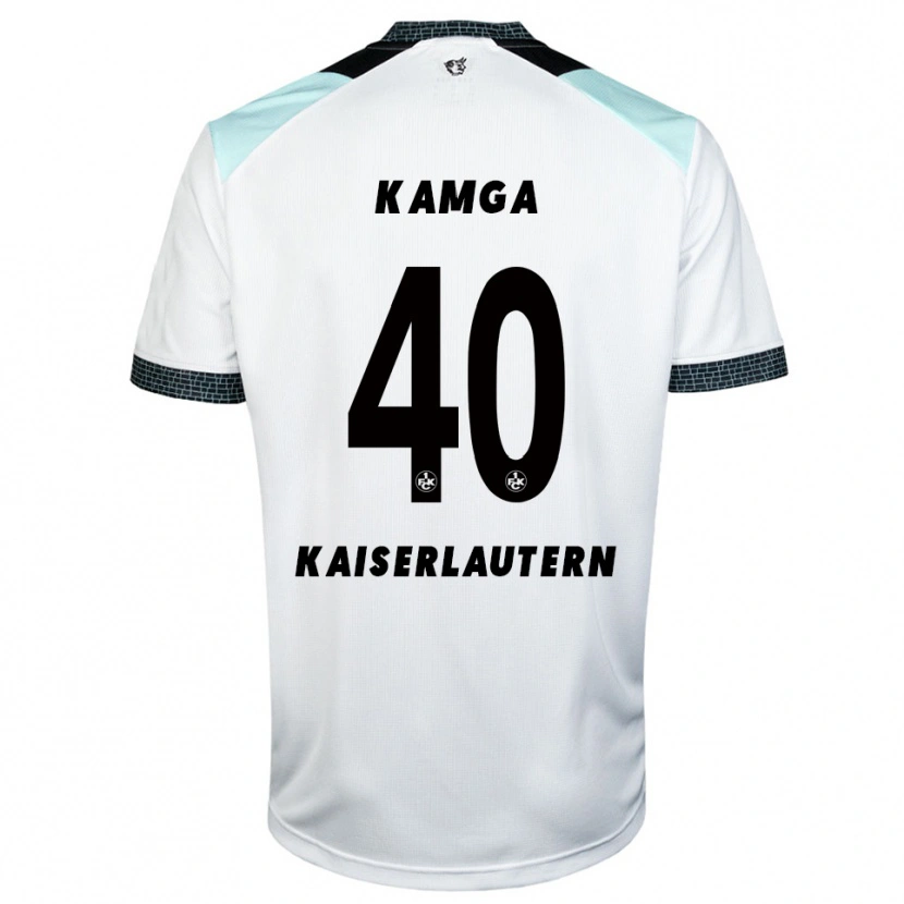 Danxen Kinder Enis Kamga #40 Weiß Schwarz Auswärtstrikot Trikot 2025/26 T-Shirt Österreich