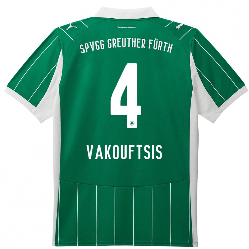Danxen Kinder Nikolaos Vakouftsis #4 Grün Weiß Auswärtstrikot Trikot 2025/26 T-Shirt Österreich