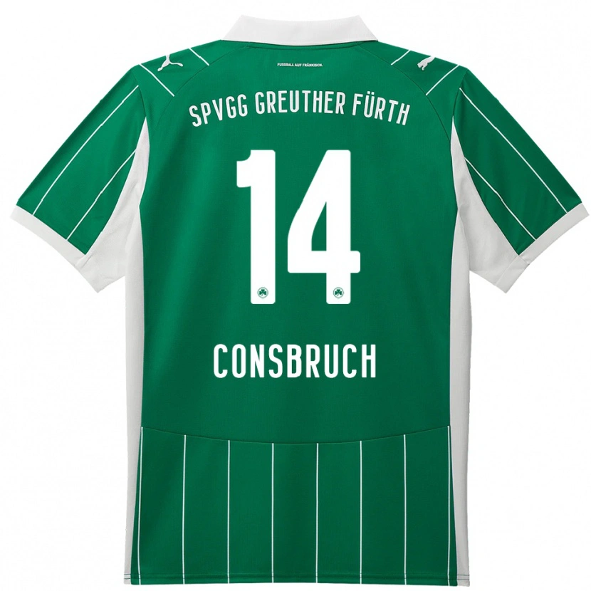Danxen Kinder Jomaine Consbruch #14 Grün Weiß Auswärtstrikot Trikot 2025/26 T-Shirt Österreich