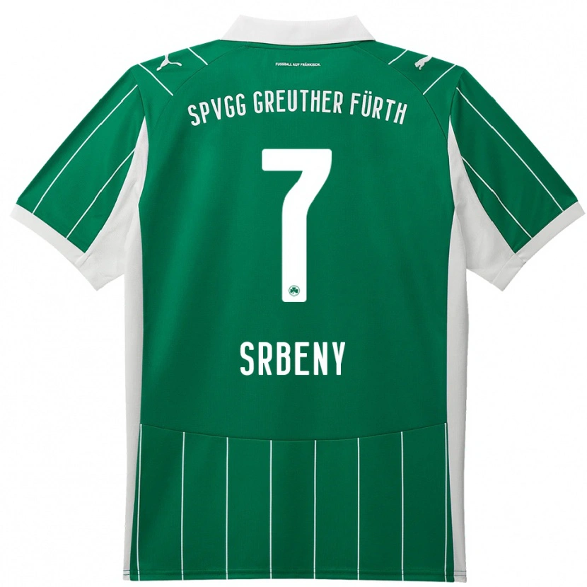 Danxen Kinder Dennis Srbeny #7 Grün Weiß Auswärtstrikot Trikot 2025/26 T-Shirt Österreich