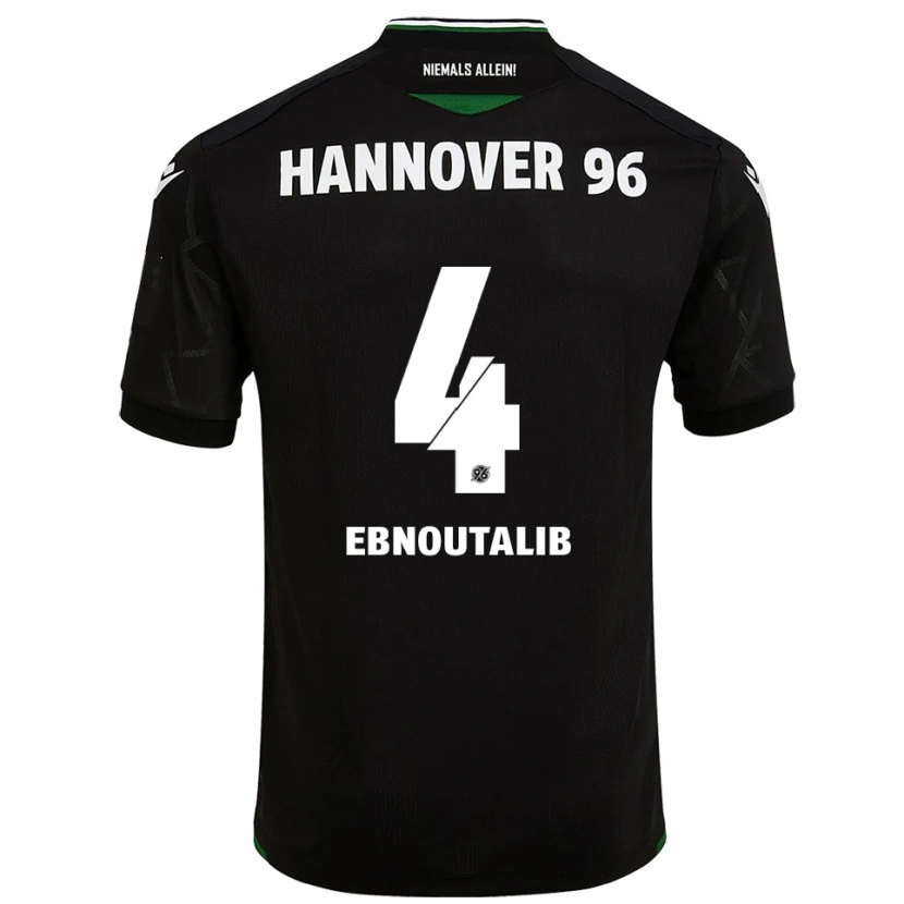 Danxen Kinder Ilias Ebnoutalib #4 Schwarz Grün Auswärtstrikot Trikot 2025/26 T-Shirt Österreich