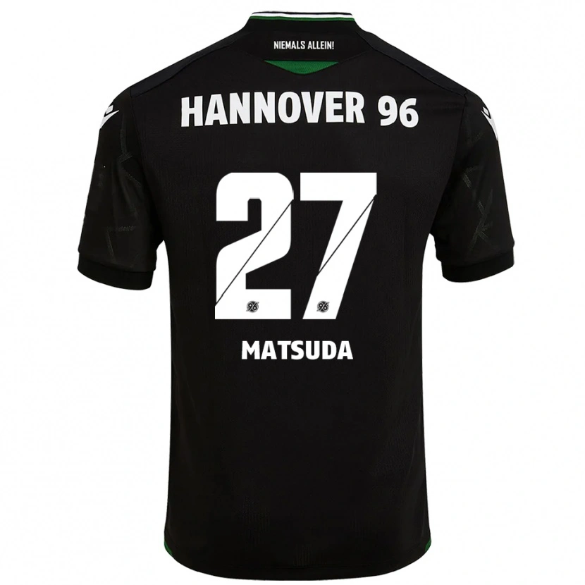Danxen Kinder Hayate Matsuda #27 Schwarz Grün Auswärtstrikot Trikot 2025/26 T-Shirt Österreich