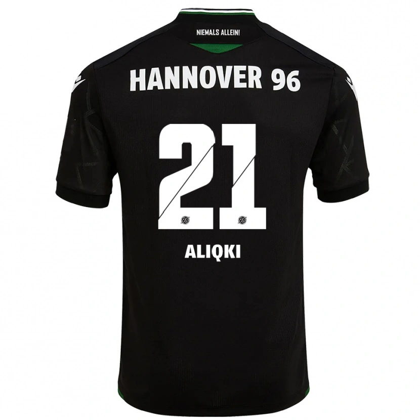 Danxen Kinder Florent Aliqki #21 Schwarz Grün Auswärtstrikot Trikot 2025/26 T-Shirt Österreich