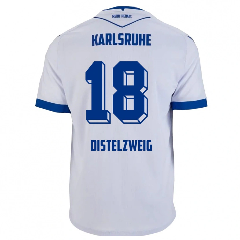 Danxen Kinder Jakob Distelzweig #18 Weiß Blau Auswärtstrikot Trikot 2025/26 T-Shirt Österreich