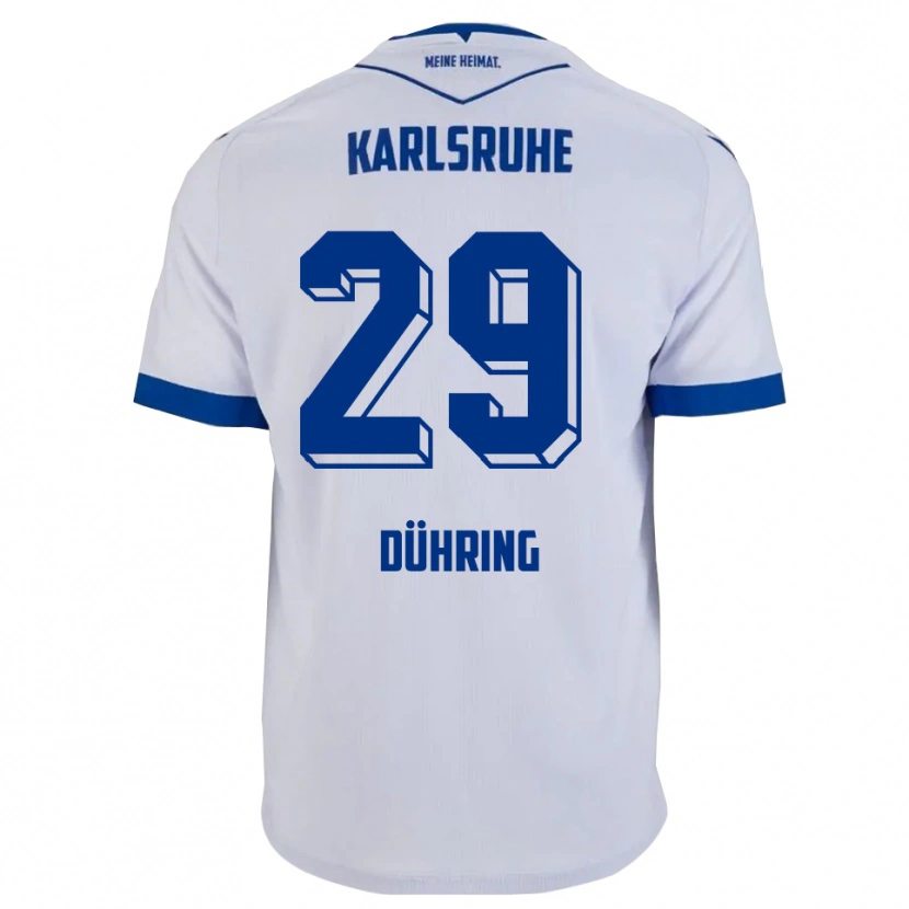 Danxen Kinder Niclas Dühring #29 Weiß Blau Auswärtstrikot Trikot 2025/26 T-Shirt Österreich