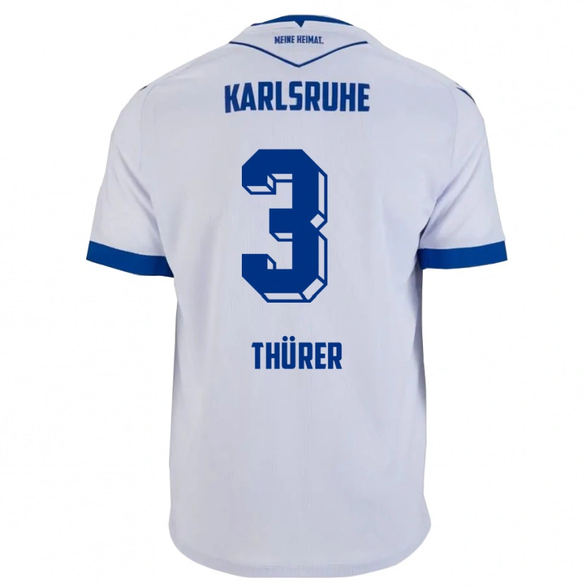 Danxen Kinder Marlo Thürer #3 Weiß Blau Auswärtstrikot Trikot 2025/26 T-Shirt Österreich
