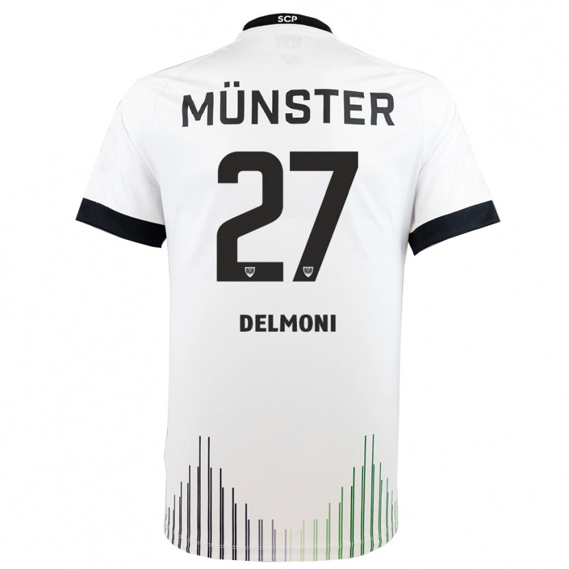 Danxen Kinder Adrian Delmoni #27 Weiß Schwarz Auswärtstrikot Trikot 2025/26 T-Shirt Österreich