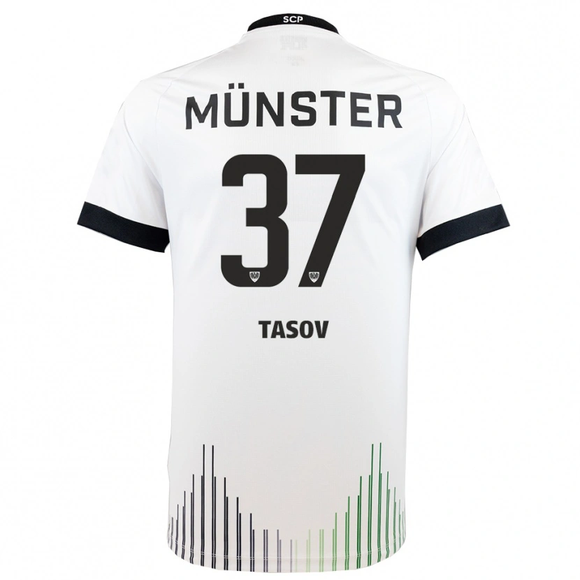 Danxen Kinder Leon Tasov #37 Weiß Schwarz Auswärtstrikot Trikot 2025/26 T-Shirt Österreich