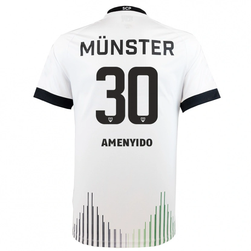 Danxen Kinder Etienne Amenyido #30 Weiß Schwarz Auswärtstrikot Trikot 2025/26 T-Shirt Österreich