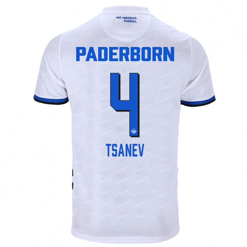 Danxen Kinder Simeon Tsanev #4 Weiß Blau Auswärtstrikot Trikot 2025/26 T-Shirt Österreich