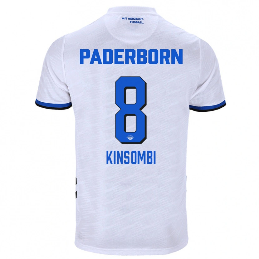 Danxen Kinder David Kinsombi #8 Weiß Blau Auswärtstrikot Trikot 2025/26 T-Shirt Österreich