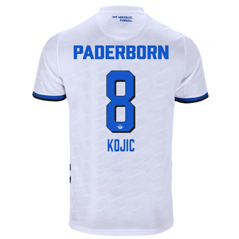 Danxen Kinder Medin Kojic #8 Weiß Blau Auswärtstrikot Trikot 2025/26 T-Shirt Österreich