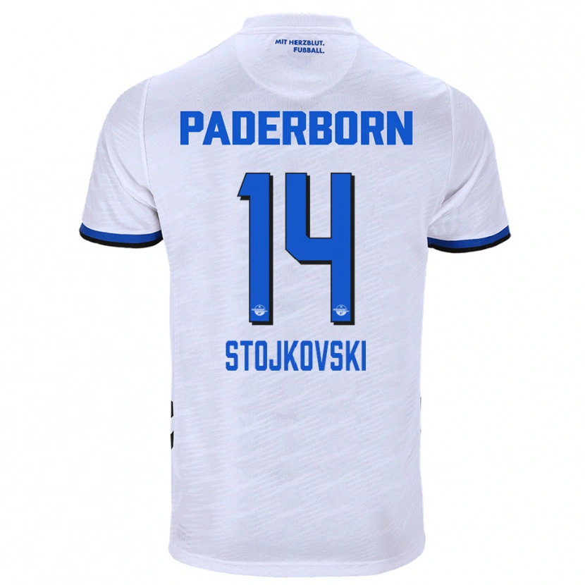 Danxen Kinder Jakov Stojkovski #14 Weiß Blau Auswärtstrikot Trikot 2025/26 T-Shirt Österreich