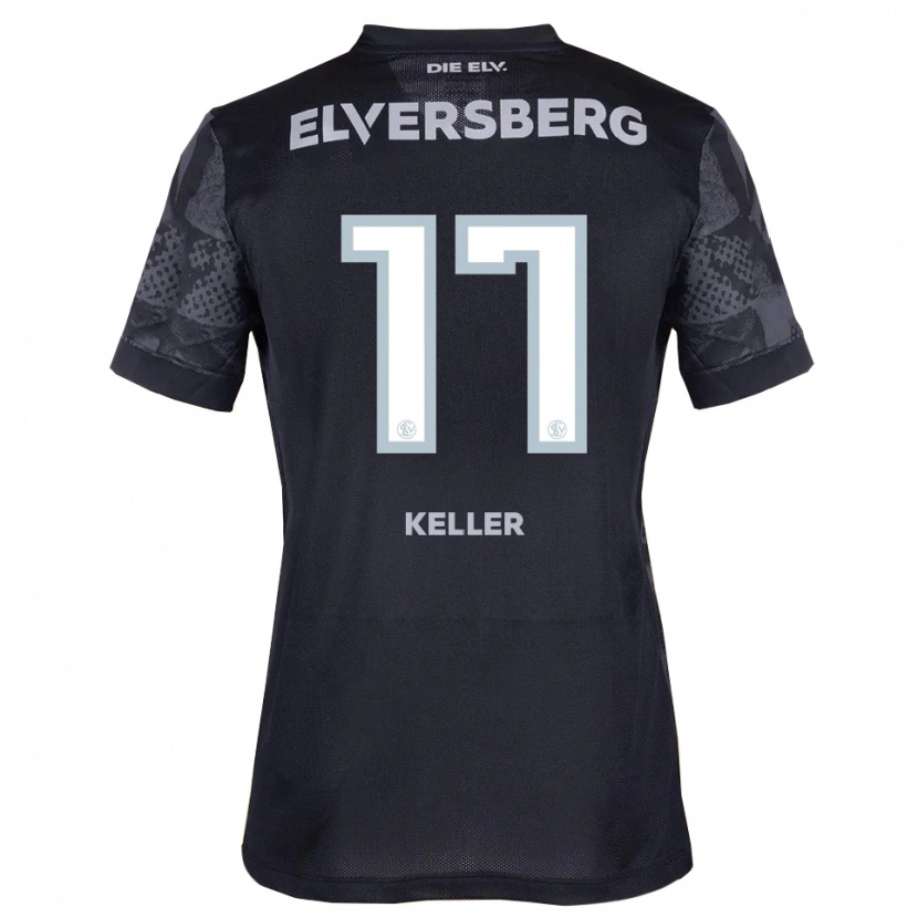Danxen Kinder Ina Keller #17 Schwarz Grau Auswärtstrikot Trikot 2025/26 T-Shirt Österreich