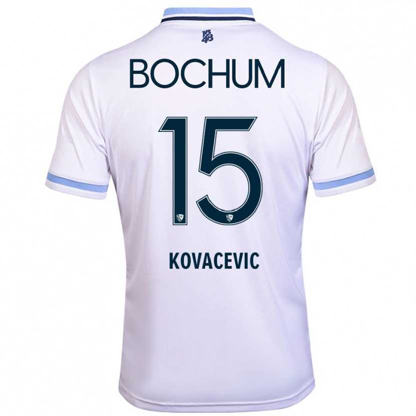 Danxen Kinder Elhan Kovacevic #15 Weiß Himmelblau Auswärtstrikot Trikot 2025/26 T-Shirt Österreich