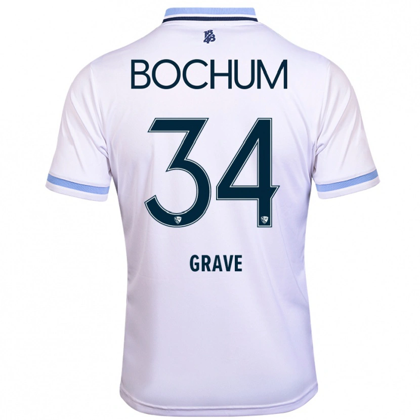 Danxen Kinder Paul Grave #34 Weiß Himmelblau Auswärtstrikot Trikot 2025/26 T-Shirt Österreich