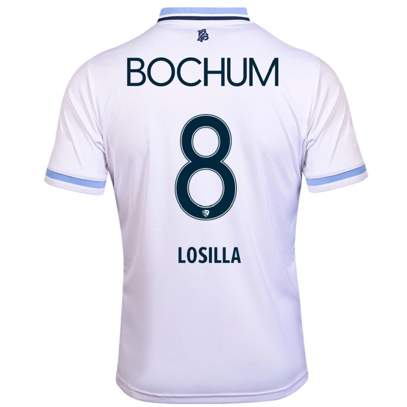 Danxen Kinder Anthony Losilla #8 Weiß Himmelblau Auswärtstrikot Trikot 2025/26 T-Shirt Österreich