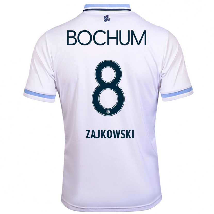Danxen Kinder Cedric Zajkowski #8 Weiß Himmelblau Auswärtstrikot Trikot 2025/26 T-Shirt Österreich