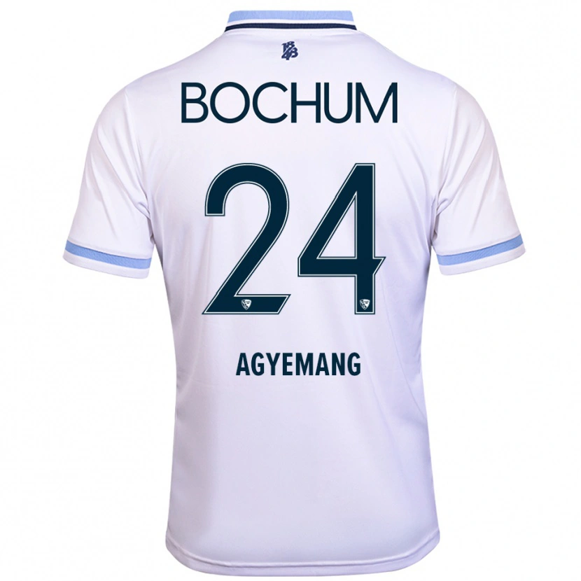 Danxen Kinder Donovan Agyemang #24 Weiß Himmelblau Auswärtstrikot Trikot 2025/26 T-Shirt Österreich