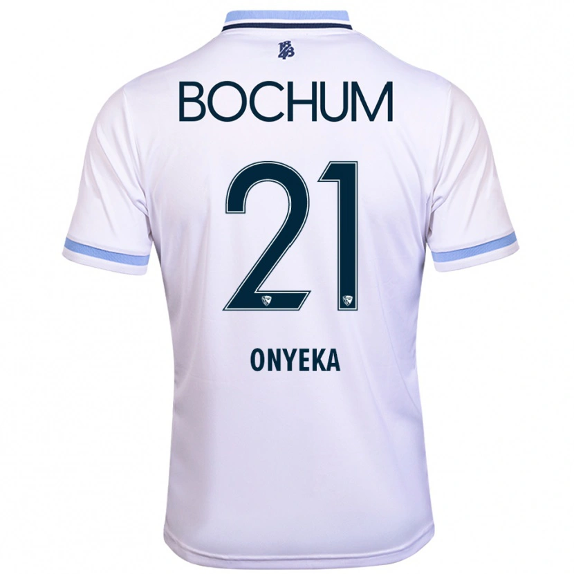 Danxen Kinder Francis Onyeka #21 Weiß Himmelblau Auswärtstrikot Trikot 2025/26 T-Shirt Österreich