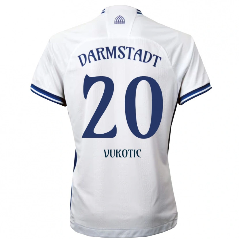 Danxen Kinder Aleksandar Vukotic #20 Weiß Blau Auswärtstrikot Trikot 2025/26 T-Shirt Österreich